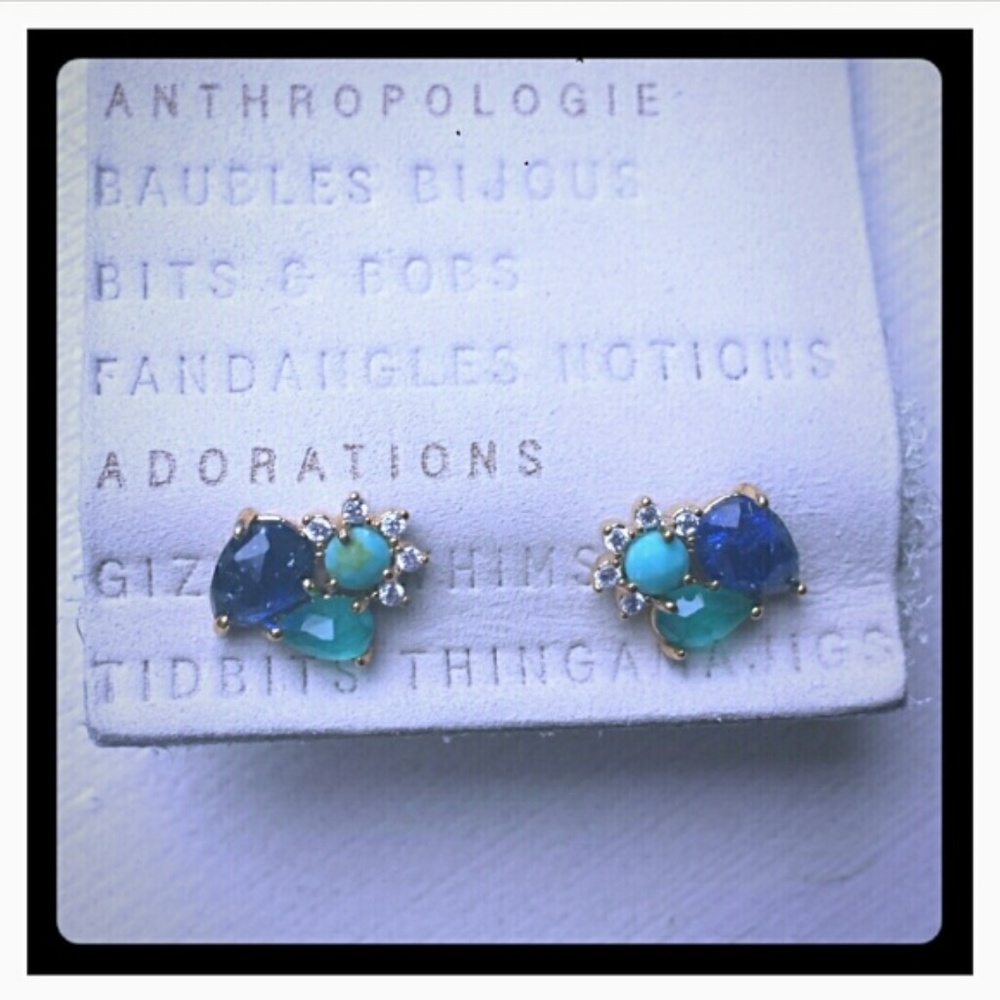 Anthropologie Shirley Post Labradorite Earrings - Picture 5 of 5